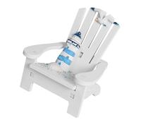 SOIMISS Miniature Doll Beach Chair Model Realistic White Mediterranean Style Stable Compact Miniature Prop for Dollhouse Desktop Ocean Beach Decor Safe Non Fading Material