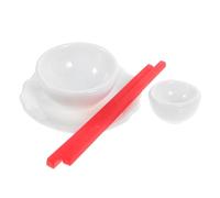 SOIMISS Miniature Porcelain Tea Cup Set with Saucer and Chopsticks Dollhouse Mini Kitchen Accessories for Pretend Play Compact Lifelike Model Craft for Mini Rooms and Decorative Gifts