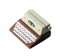 SOIMISS Miniature Retro Typewriter Model Doll House Ornament Photo Prop Brown Mini House Decor Accessory for Dollhouse Display and Miniature Scene