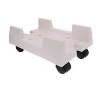 SOIMISS Mobile CPU Stand with Casters Large White Plastic Computer Tower Holder Cart Stable Load Bearing Mainframe Storage Rack Easy to Move with Smooth Rolling Wheels Dust and Moisture