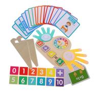 SOIMISS Montessori Math Finger Counting Game with Animal Characters Wooden Addition and Subtraction Manipulatives for Early Education Interactive Learning and Homeschool Classroom Use