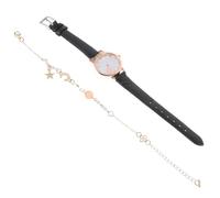 SOIMISS Moon Quartz Star and Women Bracelet for Set Watch Elegant Zinc with Christmas Featuring Precise Movement, Leather Strap Alloy Design Festivals and Everyday