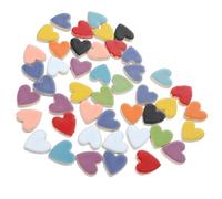 SOIMISS Mosaic Tiles with Assorted Colors Heart Shaped Ceramic for Crafts Easy and Damage Resistant Random Color for Valentine Home Decor and Giftgiving Projects