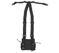 SOIMISS Multifunctional Radio Chest Bag Vest with Three Front Pockets for Men, Adjustable Tactical Radio Harness Holder with Reflective Safety, Small Black Travel and Outdoor Utility Pack