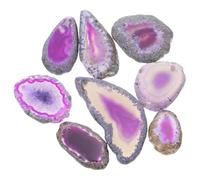 SOIMISS Natural Agate Pendants 8 Pieces DIY Necklace Making Accessories Polished Stone Slices for Women Craft Projects and Festival Jewelry