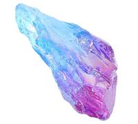 SOIMISS Natural Blue Crystal Columns Hand-Painted Stone Desktop Decoration for Meditation and Office Stress Relief