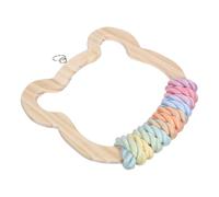 SOIMISS Natural Wood Bird Swing with Cotton Rope Perch Ring Multifunctional Climbing and Chewing for Parakeets Cockatiels Conures and Small Birds Easy Installation