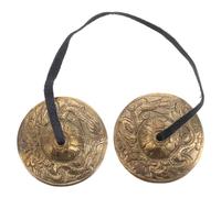 SOIMISS Nepal Copper Finger Cymbals Durable Brass Percussion Zills for Yoga Spiritual Rituals Musical Performances Comfortable Elastic Band for