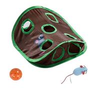 SOIMISS Nine-hole Cat Tunnel with Sound Bell Includes Mouse and Ball Interactive Indoor Pet Cat Tunnel Exploration
