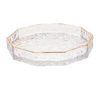 SOIMISS Nordic Rimmed Glass Plate Elegant Food Serving Tray Multi-Function Glass Dish for Western Cuisine Salads Snacks and Fruits Easy to Clean Home and Restaurant Use