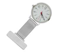 SOIMISS Nurse Fob Watch Clip-on Stainless Steel Medical Brooch Hanging Pocket Watch for Nursing Staff Silver Metal Case Suitable for Healthcare Professionals