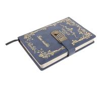 SOIMISS Password Lock Notebook Plain Retro Design Notepad for Business Writing and Student Travel with Portable Combination Lock