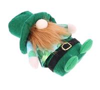 SOIMISS Patrick's Day Gnome Doll Ornament with Green Hat and Clover Pattern Non Woven Decoration for Party Home and Photo Prop Comfortable Easter for Adults