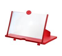 SOIMISS Phone Screen Magnifier, 12" HD Movie Video Amplifier with Foldable Stand, Eye Protective Smartphone Enlarger for Gaming & Home Use, Portable Mobile Display Enhancer, Red
