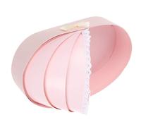 SOIMISS Pink Cradle Flower Wrapping Box Newborn Month Full Moon Birthday Packaging Box with Fresh Bouquet for Shower and Celebration