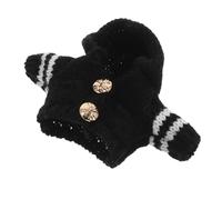 SOIMISS Plush Dolls Knitted Hoodie with Black Button for Small Stuffed Animals, Soft Plush Bear Dolls Costume, Decorative Hoodie Outfit for Toy Collectors and Boys and Girls