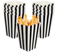 SOIMISS Popcorn Boxes Stripe Box Paper Containers Sturdy Food Service Holders for Movie Theater Parties and Wedding Events 24Pcs