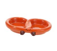 SOIMISS Porcelain Divided Sauce Dish Small Ceramic Condiment Plate with Compartments for Sushi Soy Sauce Snack Serving Tray Heat-Resistant Kitchen Platter