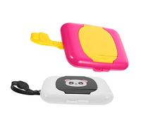 SOIMISS Portable Baby Wipes Dispenser Box, Small Wet Tissue Storage Case, Plastic Wipe Holder for Travel and Outdoor Use, 2pcs Set (purple and Black, Random Style