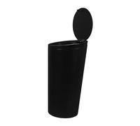 SOIMISS Portable Car Garbage Can with Lid Leakproof Round Automotive Trash Bin with Press Switch Compact Black Vehicle Storage Organizer for Small Sundries and Waste Management