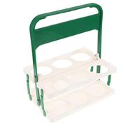 SOIMISS Portable Collapsible Beer Bottle Rack with Sturdy Handle Large Organizer for Outdoor Home Bar Picnic and Car Use Drink Carrier in Green and White