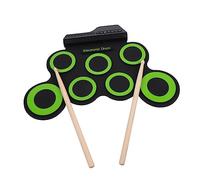 SOIMISS Portable Folding Electric Drum Set with Silicone and Abs Material, USB Cable Included, Real Drumming Experience for Practicing and Friends Gathering, for Beginners and Kids