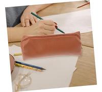 SOIMISS Portable Leather Makeup Brush Storage Bag Pencil Case for Travel Multi Function Cosmetic Organizer Pouch for Lipstick Eye Shadow and Brushes Smooth Zip Closure Unisex