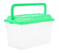 SOIMISS Portable Medium Fish Tank with Handle, Turtle Travel Container and Hamster Transport Box, Plastic Aquarium Carrier with Secure Lid and Ventilation for Pet Reptiles and Small