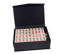 SOIMISS Portable Mini Chinese Mahjong Set Engraved Melamine Tiles Lightweight Travel Game Kit for Dorms Outdoor Adventures Social Gatherings