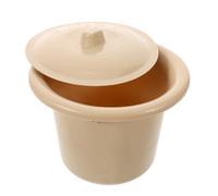 SOIMISS Portable Plastic Bedpan with Lid for Adults and Seniors, Ergonomic Round Design, Lightweight and Hygienic, Simple to Clean Surface, for Home and Bedside Use