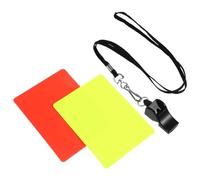 SOIMISS Portable Red and Yellow Referee Cards with Whistle for Soccer Football Basketball Sports Training Sports Judge Cards for Match Officials and Coaches