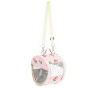 SOIMISS Portable Small Animal Carrier Bag for Hamster and Rat with Observation Window and Hand Strap Canvas Plush Material Outdoor Travel Handbag for Walk in The Park