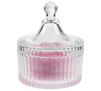SOIMISS Powder Puff and Foundation for Women Large Pink with Soft Plush Material Includes Glass Container Washable Body and Foundation and Oversized Application Area, Adorned with Pink Bow Ribbon