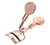 SOIMISS Professional Eyelash Makeup Tool Non-Slip Finger Grip Stainless Steel Eyelash Curler with Glitter Design Delicate Style for Natural Eye Lash Curling