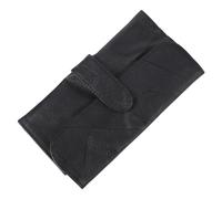 SOIMISS Professional Makeup Brush Rolling Case Organizer PU Leather Cosmetic Brush Bag for Travel and Home Use Portable Black Imitation Leather Holder with Interior Flap for Clean Storage