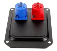 SOIMISS Professional Metal Double Hole Audio Speaker Panel Mount Chassis 89X120Mm Black Aluminum Alloy DIY Speaker Connector for Stage and Live Sound Equipment