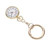 SOIMISS Quartz Pocket Watch Simple Design Zinc Alloy Key Ring Nurse Watch for Elderly Can Be Suspended on A Bag