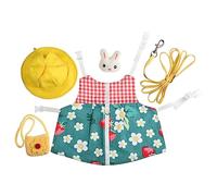 SOIMISS Rabbit Harness Vest Pulling Strap for Small Rabbits, Adjustable Pet Bunny Clothing Vest, m Size, Green Floral Pattern, Suitable for Outdoor Walking Random Color