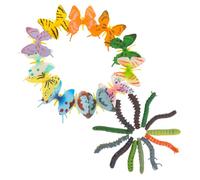 SOIMISS Realistic Insect Model for Montessori-inspired Plastic Caterpillar and Butterfly Figurines Early Education Cognitive for Observation and Imaginative Play