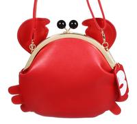 SOIMISS Red Pu Crab Shaped Cross Body Shoulder Bag for Women and Girls, Odorless Material with Long Time Use, Unique Fashion Crab Purse Suitable for Casual and Daily Wear