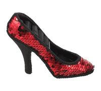 SOIMISS Red Sequin High Heel Shoe Jewelry Holder Ring Display Stand Earring Organizer Jewelry Storage Rack for Wedding and Celebration