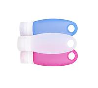 SOIMISS Refillable Silicone Travel Bottle with Hanging Hole Portable Mini Shampoo Lotion Containers Red White Friendly Reusable Toiletry Dispensers for Travel Camping