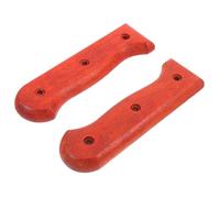 SOIMISS Replacement Kitchen Knife Handle in Red Pear Wood with Comfortable Hand Feel and Hardwearing Material, Featuring Twopiece Clamping Handle Design and Fixed Hand Guard for Home