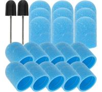 SOIMISS Replacement Sanding Caps Nail Drill Bits Electric Nail File Replacement Sand Blast Material Inner Ring Plastic 120# Grit Easy to Disassemble