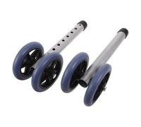 SOIMISS Replacement Walker Wheels Pair, Aluminum Alloy Silent Dual-Row Grey Casters, Mobility Walker Caster Wheel Assembly for Elderly Walking Aid, Sturdy Mobility Accessories for Indoor