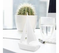 SOIMISS Resin Sailboat Model Ornament Desktop Decorative Sailing Boat Craft for Home Office Living Artistic White Interior Decoration Resin Material