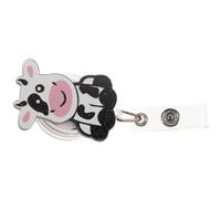 SOIMISS Retractable Badge Holder Clip with Cute Cow Design Multi Function Id Card Holder for Nurses and Medical Staff Lightweight Badge Reel for Office and Trade Shows