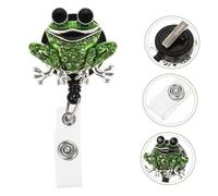 SOIMISS Retractable Badge Holder with Rotating Clip for Employee Id Card Name Tag Holder for Nurses and Office Staff Secure Chest Card Clip with Smooth Extension and Stylish Rhinestone