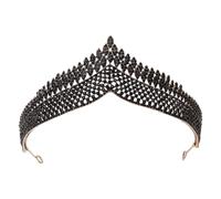 SOIMISS Retro Alloy Tiara Headband Bridal Tiara with Glittering Jewelry Embellishment Elegant Black Hair Decoration for Ladies and Wedding Banquet Accessories