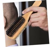 SOIMISS Retro Double-sided Barber Beard Brush with Supple Boar Bristles for Exfoliating Itch Relief and Hair Cleaning Large Handle Grooming Tool for Men S Mustache and Beard Care